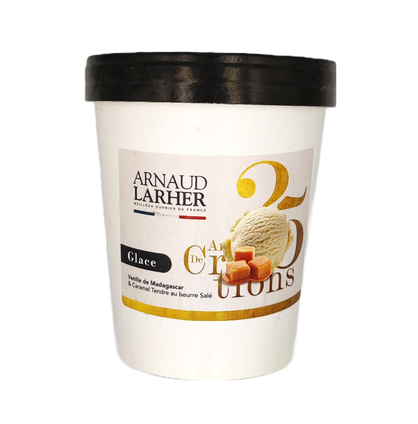 Glace vanille & coulis caramel Maison Arnaud Larher